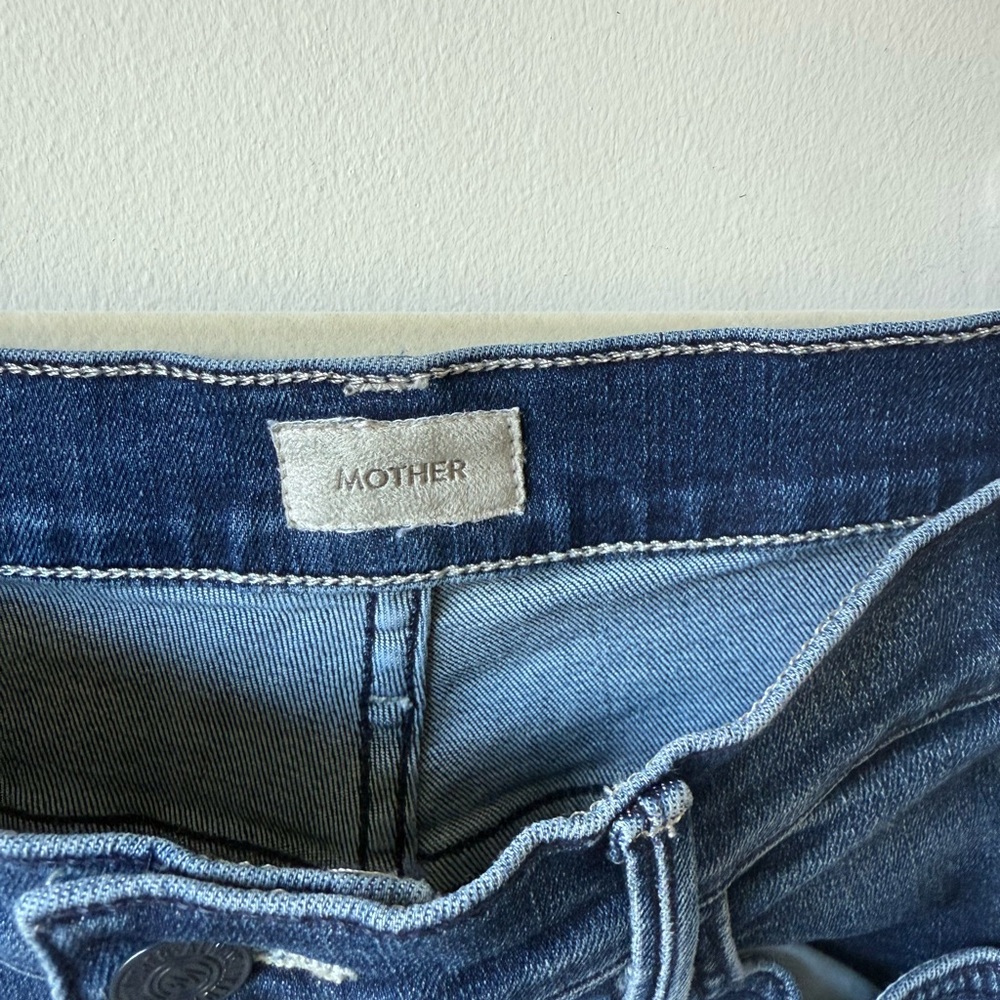 MOTHER Blue Flare Wide Leg Jeans - Picture 3 of 4